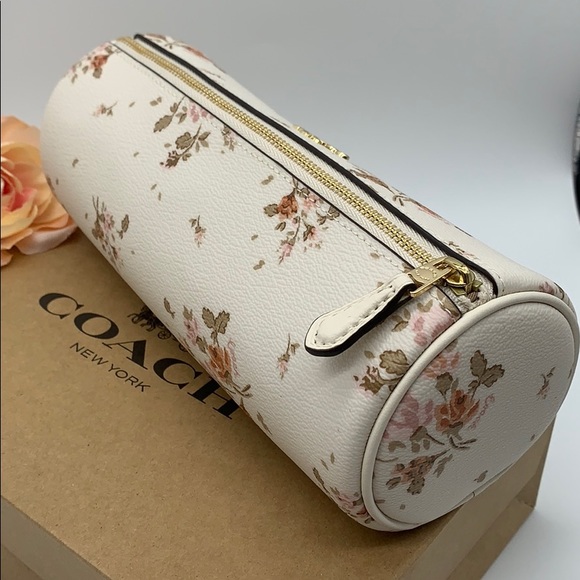 COACH MAKEUP BRUSH HOLDER WITH ROSE BOUQUET PRINT - Picture 6 of 13